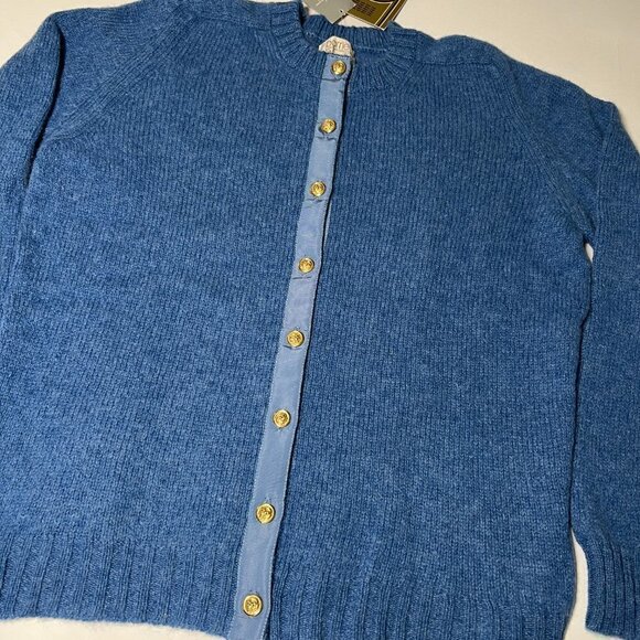 Barrie Knitwear Sweater Size 42 Cardigan Shetland 100% Pure Wool Gold Buttons - Picture 3 of 15